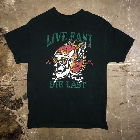 MEDIUM “LIVE FAST DIE LAST” shirt - Picture 1 of 5